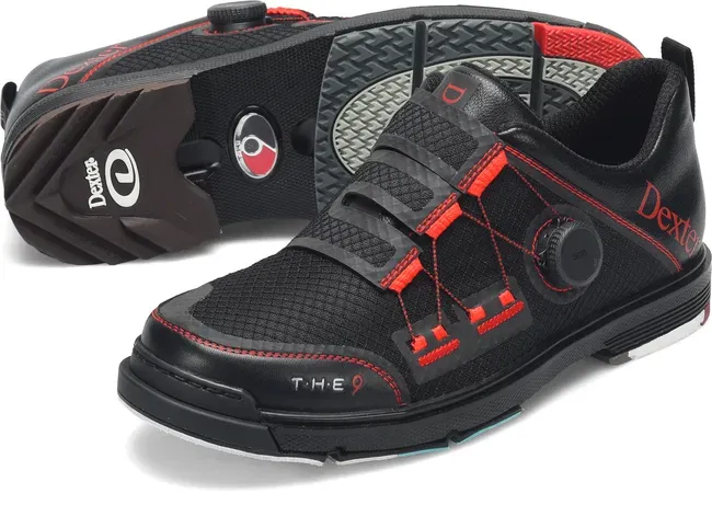 Dexter Mens THE 9 Stryker BOA Black/Red Wide Width