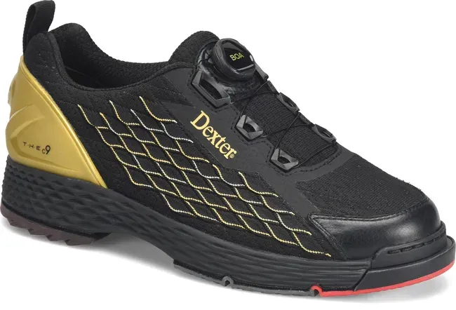 Dexter Mens THE C9 Knit BOA Black/Gold Wide Width