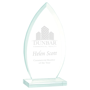 SKU: JGS43 - 8 3/4" Oval Jade Glass Award