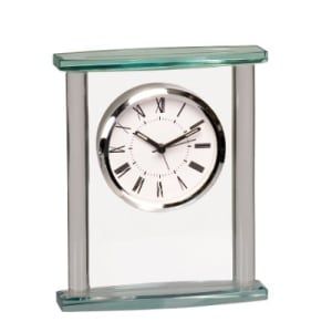 7" Square Glass Clock with Top