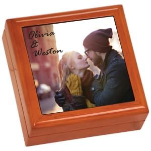 5 1/2"x 5 1/2"x 2 1/4" Brown Gift Box w/4 1/4"x 4 1/4" Sublimatable Ceramic Tile