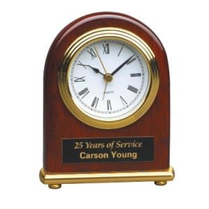 4" x 5" Rosewood Piano Finish Arch Desk Clock