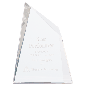 SKU: CRY1452M - 6 1/2" x 8 3/4" Crystal Facet Wedge