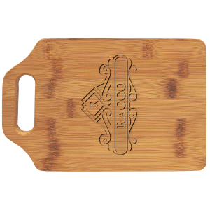 9 9" x 6" Bamboo Cutting Board with Handle