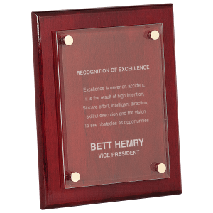 SKU: FPA1810 - 8" x 10" Rosewood Piano Finish Floating Acrylic Plaque