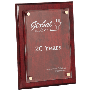9 9" x 12" Rosewood Piano Finish Floating Acrylic Plaque