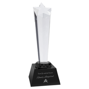 SKU: CRY411 - 9" Crystal Rising Star with Black Base