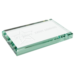 SKU: GPW24J - 4" x 2 1/2" x 1/2" Jade Glass Paperweight