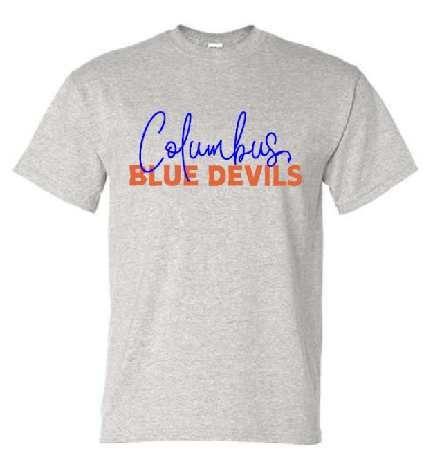 *Grey Columbus Blue Devils - Short Sleeve T-Shirt