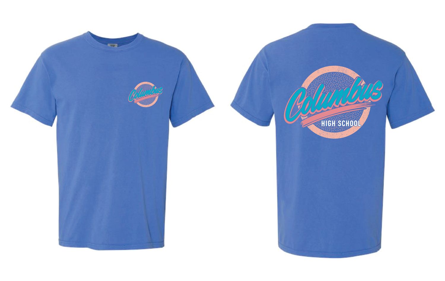 *Columbus High School Mystic Blue - Comfort Colors Short Sleeve T-Shirt
