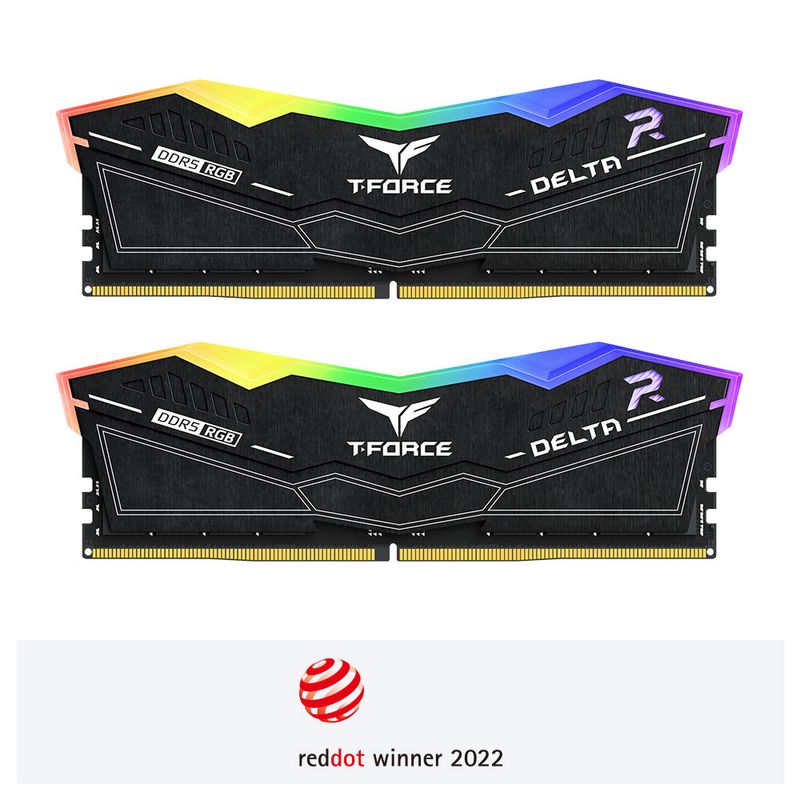 Memoria RAM DDR5 TeamGroup T-Force DELTA RGB 32GB (2x16GB) 6000MHz CL30 - Negro, Alto Rendimiento con Iluminación RGB