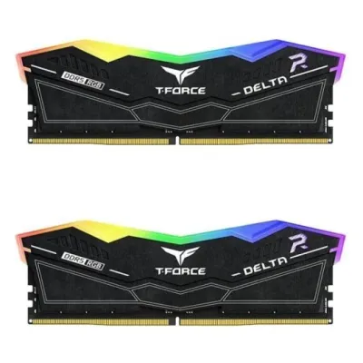 🔹 Memoria RAM DDR5 TEAMGROUP T-FORCE DELTA RGB 32GB (2x16GB) 6000MHz CL38 – Negra | Alto Rendimiento con Iluminación RGB Ultraancha