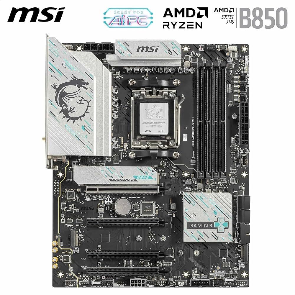 PLACA BASE MSI B850 GAMING PLUS WIFI PCI-E x16 Gen5, M.2 Gen5