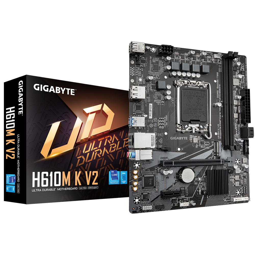 Placa Base GIGABYTE H610M K V2 LGA1700 DDR5 – mATX económica con soporte Intel 12ª/13ª/14ª Gen