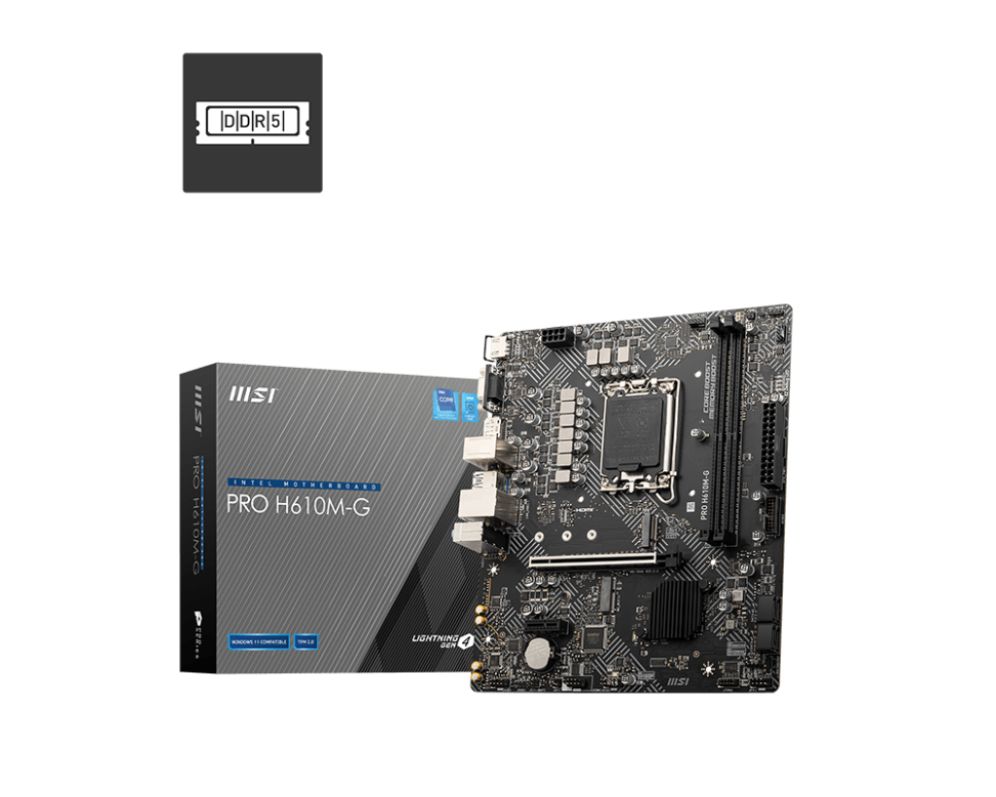 PLACA BASE MSI PRO H610M-G – LGA 1700 mATX | DDR5, M.2 NVMe, Audio 7.1, Gigabit LAN