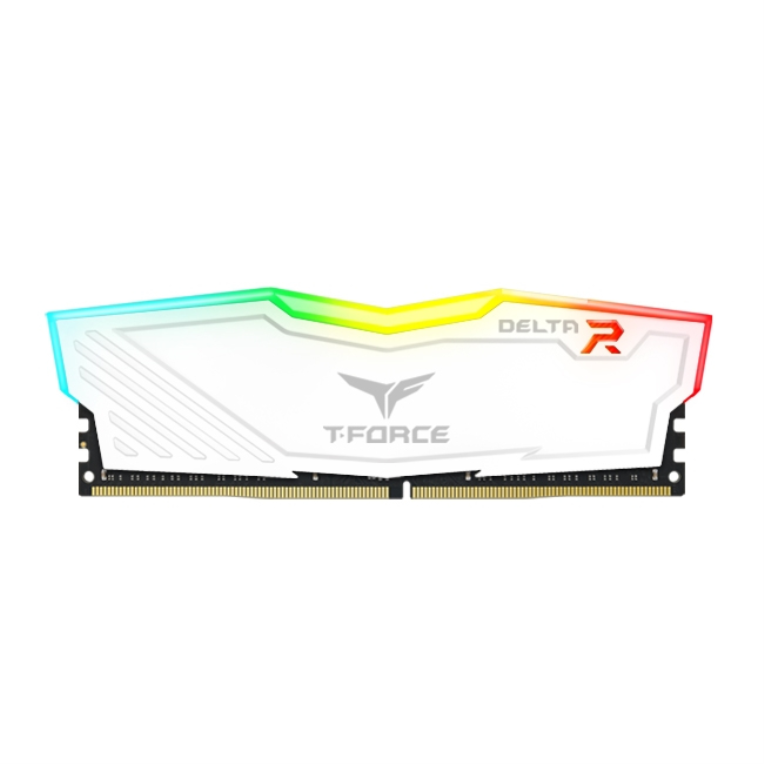 T-FORCE DELTA RGB DDR4 32GB (2×16GB) 3200MHz WHITE – Kit Gaming RGB Blanco, Iluminación 120° + XMP 2.0