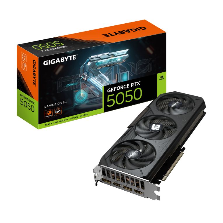 Tarjeta Gráfica Gigabyte GeForce RTX 5050 Gaming OC 8GB – DLSS 4, PCIe 5.0 y triple ventilador WINDFORCE
