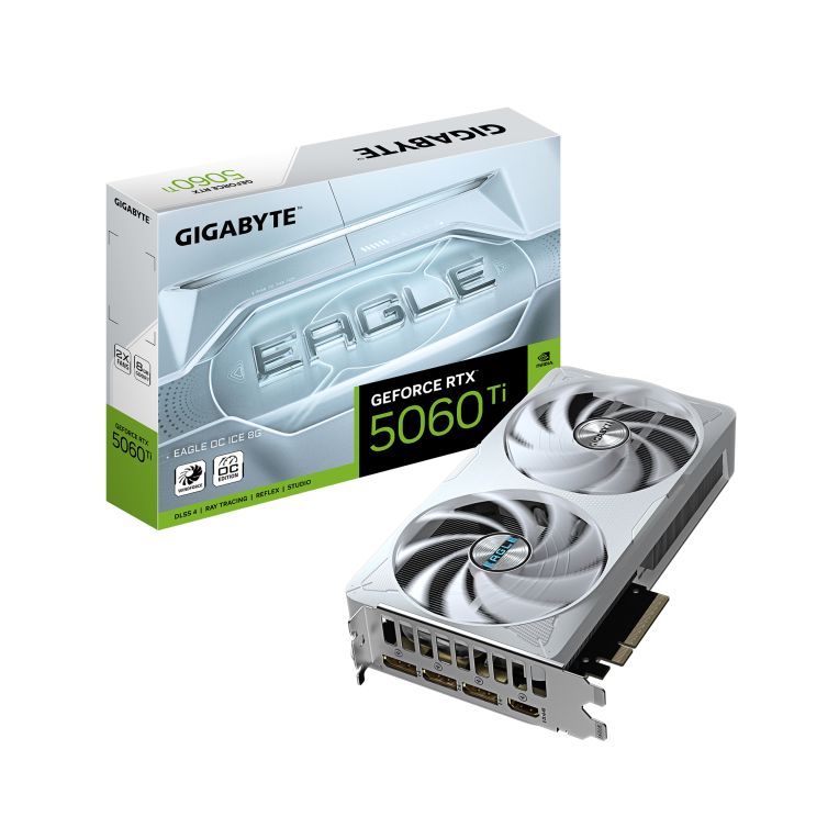 ❄️🦅 Tarjeta Gráfica GIGABYTE GeForce RTX 5060 Ti EAGLE ICE OC 8GB – Edición Blanca con GDDR7 y DLSS 4