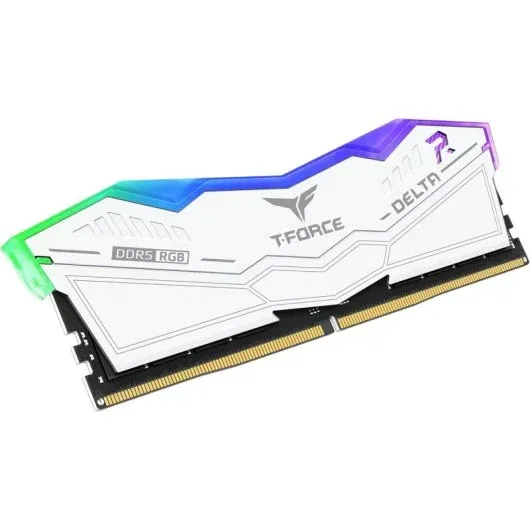 Memoria RAM DDR5 TEAMGROUP T-FORCE DELTA RGB 32GB (2x16GB) 6400MHz CL32 – Blanca, Alto Rendimiento y Estilo Gaming