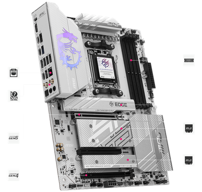 PLACA BASE MSI MPG B850 EDGE TI WIFI PCI-E x16 Gen5, M.2 Gen5