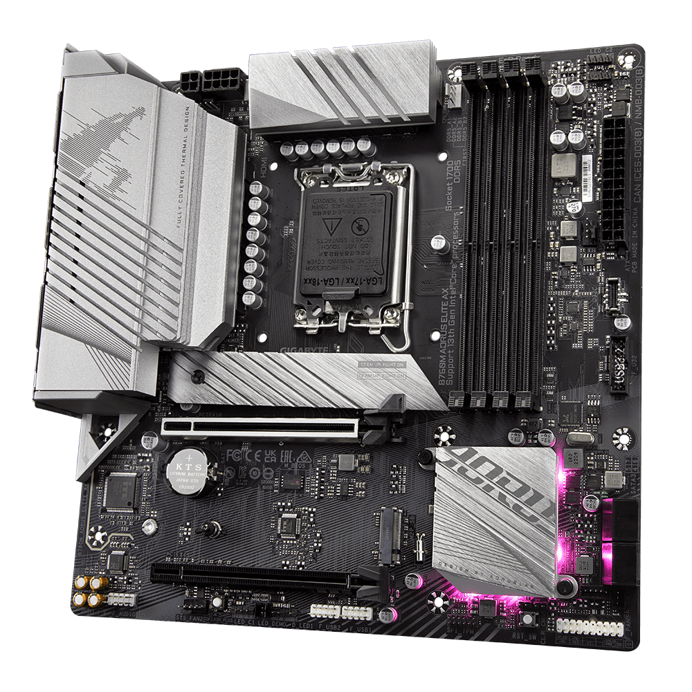 Placa Base GIGABYTE B760M AORUS ELITE WIFI6E GEN5 DDR4 – mATX LGA1700 con PCIe 5.0 y VRM 12+1+1