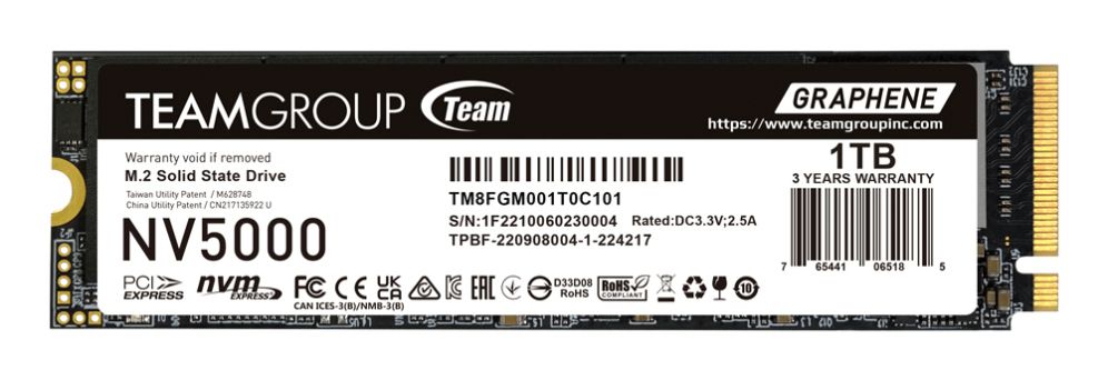 ⚡ TeamGroup NV5000 1TB M.2 NVMe | Rendimiento Gen4x4 Eficiente