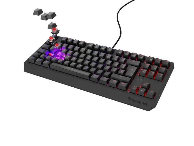 TECLADO GAMING GENESIS THOR230 TKL ES USB RETROILUMINADO MECANICO NEGRO