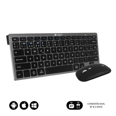 COMBO TECLADO RATON SUBBLIM MULTIDISPOSITIVO BLUETOOTH GRIS/NEGRO