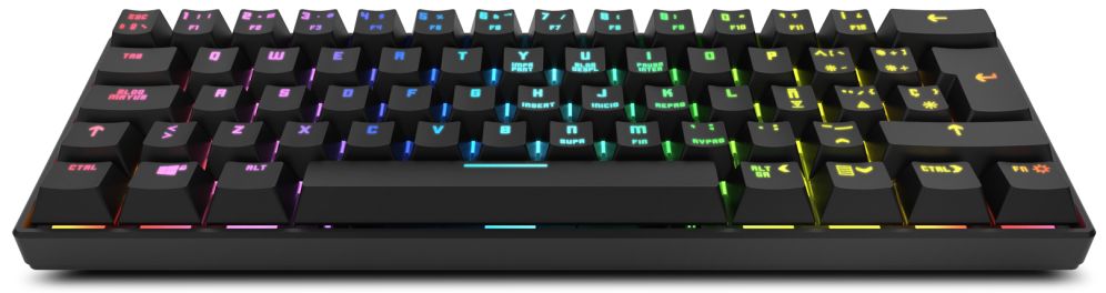 TECLADO MINI KROM GAMING KLUSTER BLUETOOTH RETROILUMINADO MECANICO NEGRO