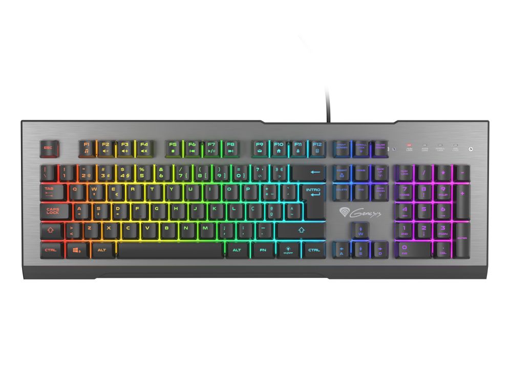 TECLADO GAMING GENESIS RHOD 500  PT USB RETROILUMINADO MECANICO ALUMINIO