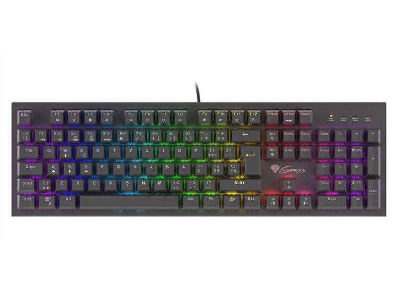 TECLADO GAMING GENESIS THOR 300 PT USB RETROILUMINADO MECANICO NEGRO
