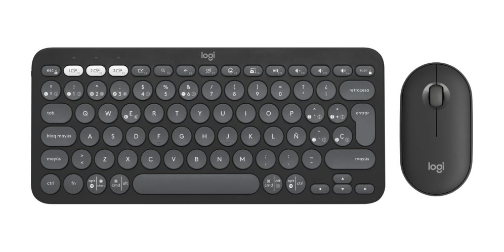 COMBO TECLADO RATON LOGITECH QWERTY INALAMBRICO GRAFITO