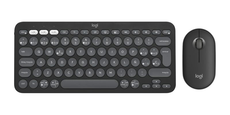 COMBO TECLADO RATON LOGITECH QWERTY INALAMBRICO GRAFITO