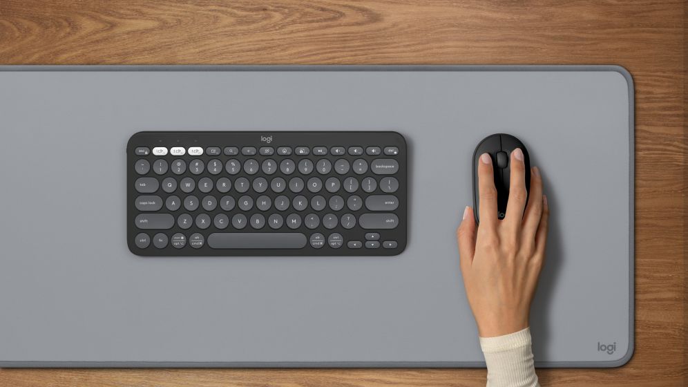 COMBO TECLADO RATON LOGITECH QWERTY INALAMBRICO GRAFITO