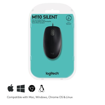 RATON LOGITECH B110 SILENT NEGRO USB