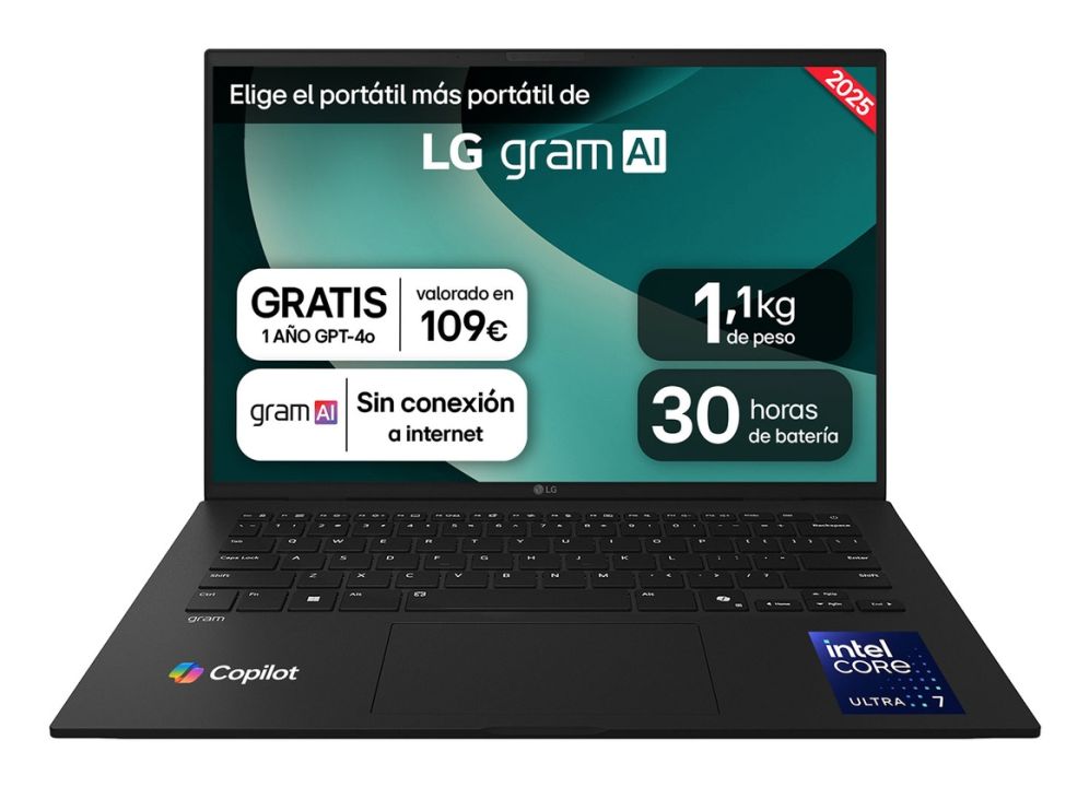 PORTATIL LG GRAM U7-255H 32GB 1TB 14"WUXGA FreeDOS