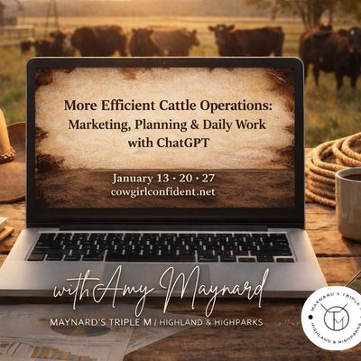More Efficient Cattle Operations: Marketing, Planning & Daily Work with ChatGPT More Efficient Cattle Operations: Marketing, Planning & Daily Work with ChatGPT