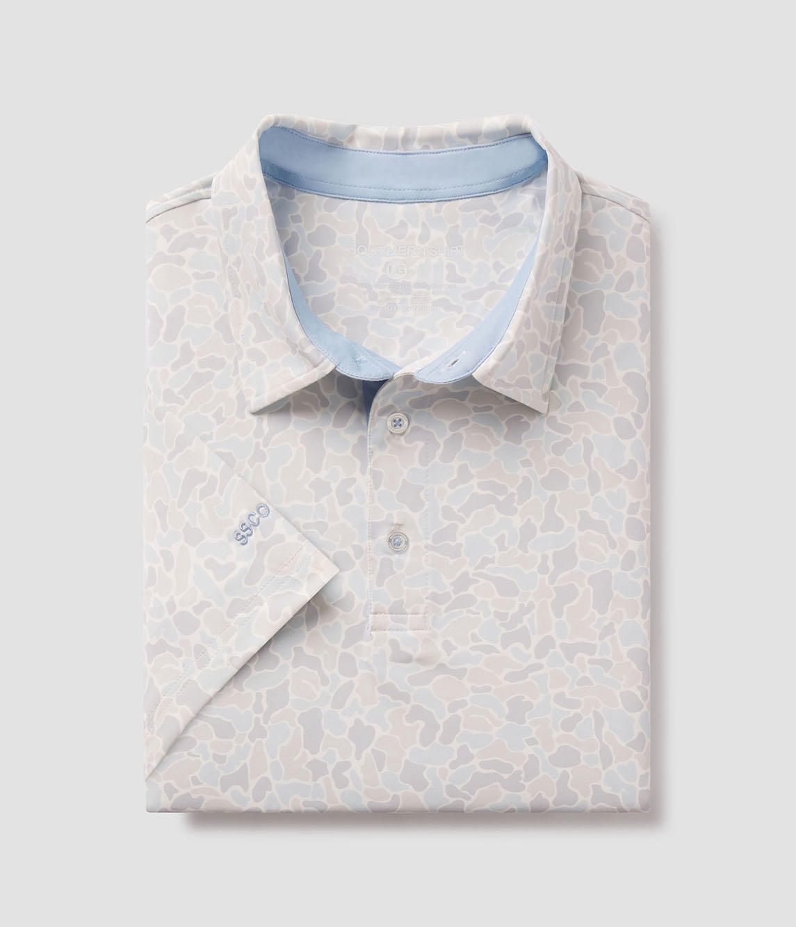 Hunter&#39;s Hideaway Printed Polo, Color: River Rock, Size: Small