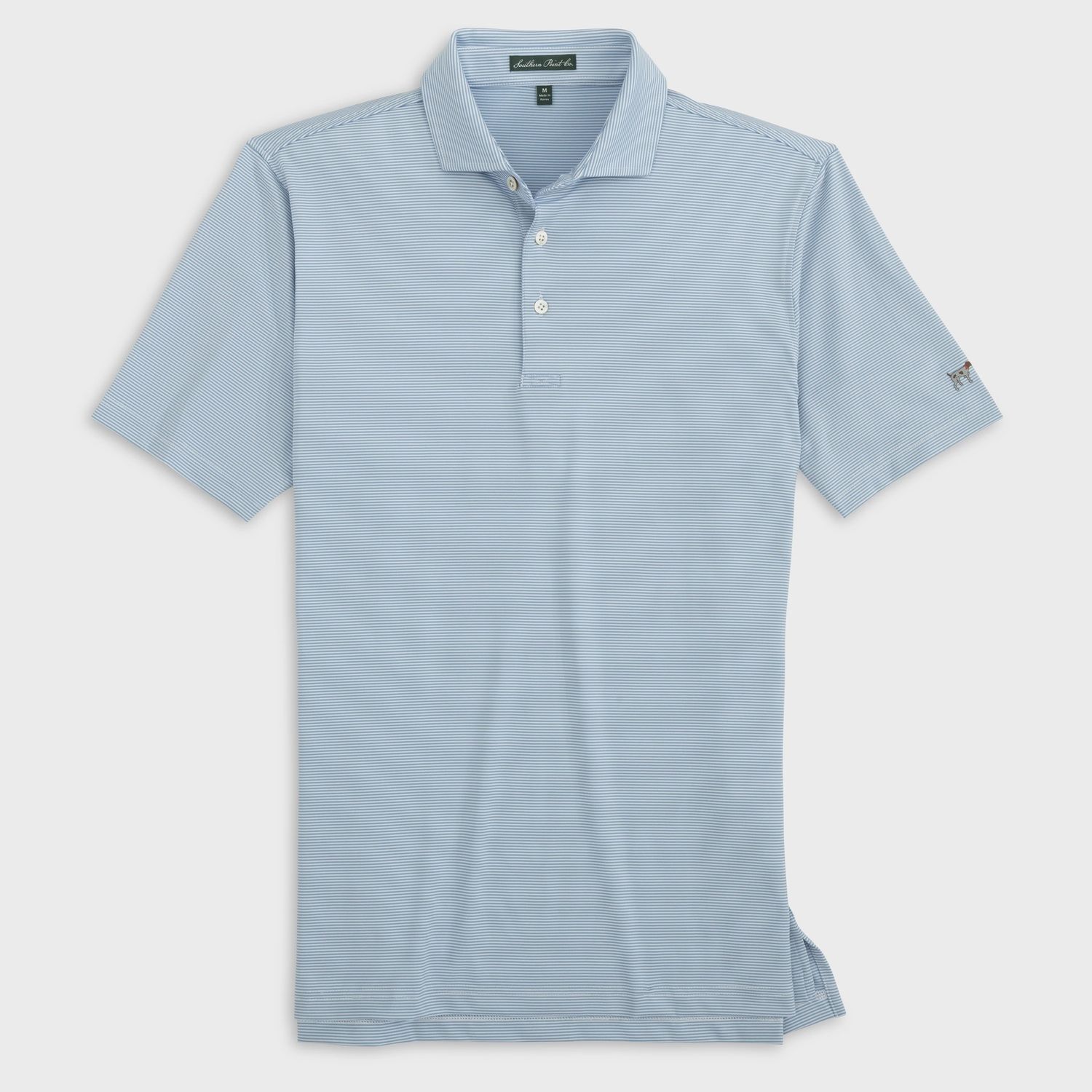 Hinton Stripe Polo, Color: Dusty Blue, Size: Medium