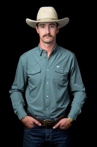 CORE - MEN&#39;S AQUA LONG SLEEVE SNAP SHIRT