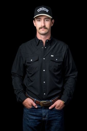 CORE - MEN&#39;S BLACK LONG SLEEVE SNAP SHIRT