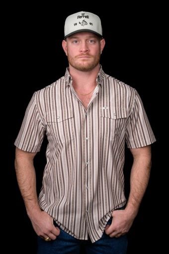 THE WYATT - BROWN SHORT SLEEVE SNAP, Size: Small