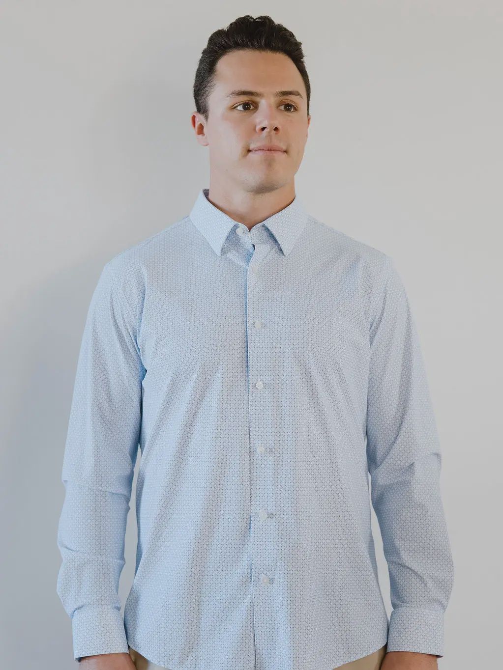 White Diamond Dot No Tuck LS Shirt