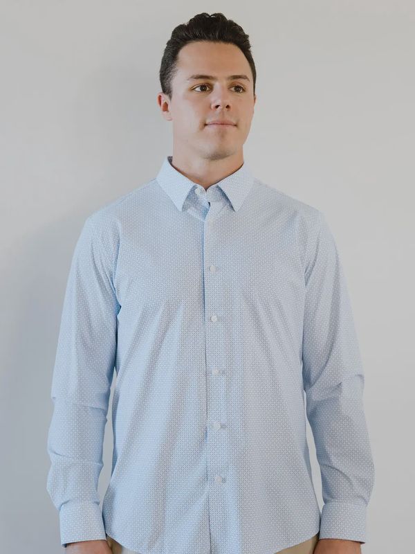 White Diamond Dot No Tuck LS Shirt