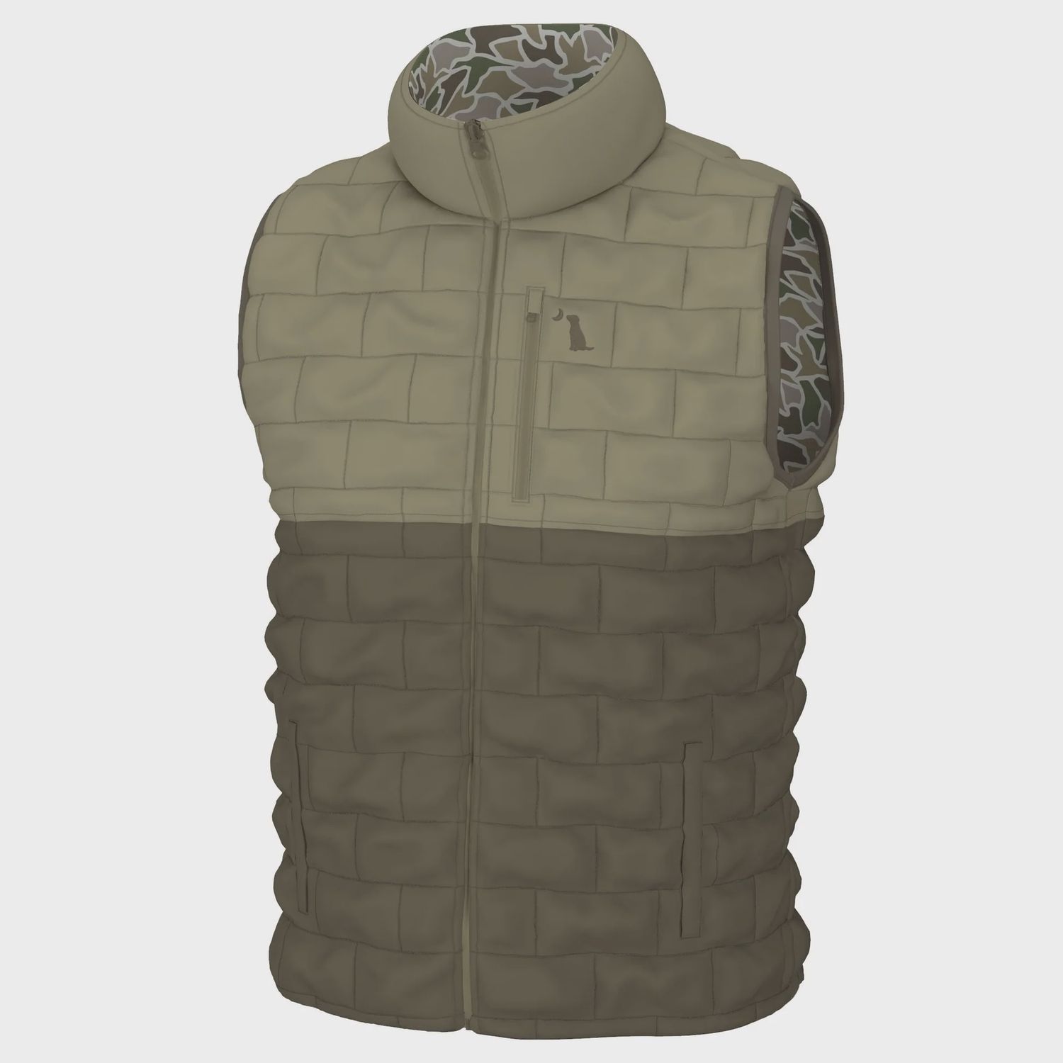 Duck Down Reversible Vest, Color: Duck Camo, Size: SM