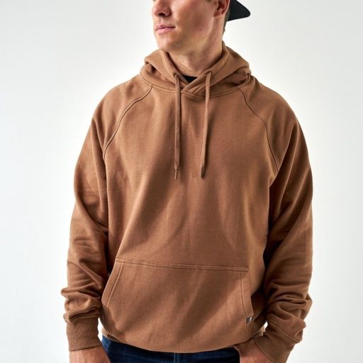 FLEECE HOODIE, Colour: HEATHER BROWN, Size: Small