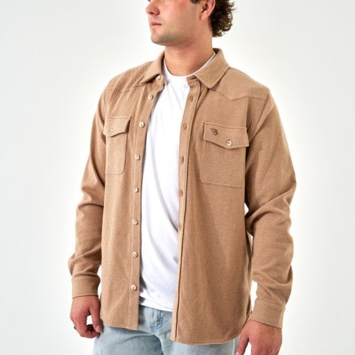 AUSTIN SHIRTS, Colour: LS - KHAKI, Size: Small