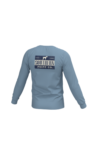 VINTAGE TEE LONG SLEEVE POCKET TEE, Color: Mountain Spring, Size: MEDIUM