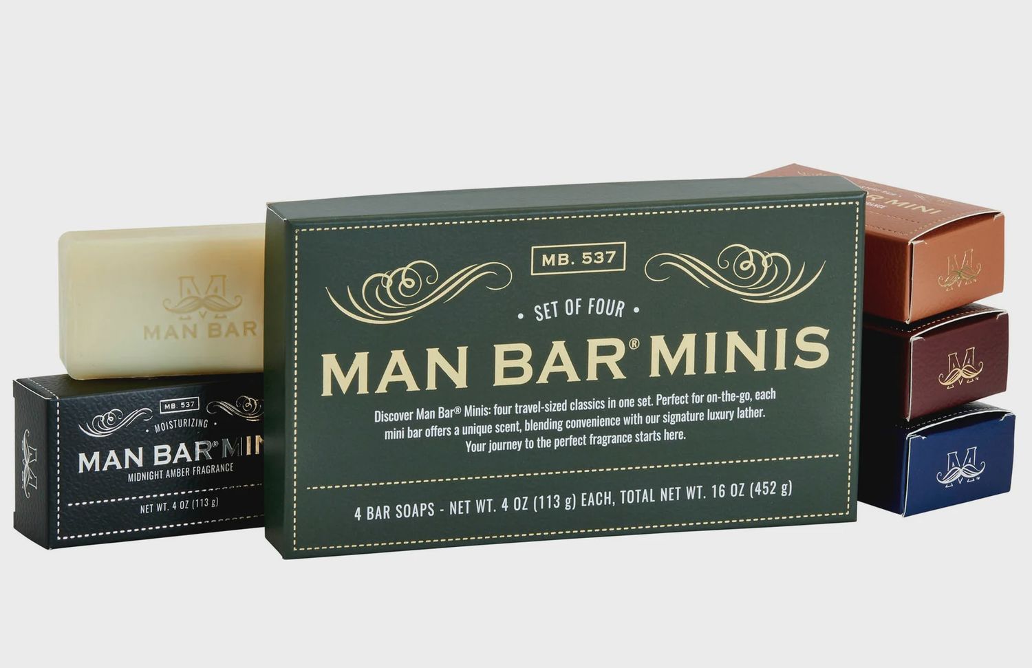 Man Bar Miniature 4 Pack Gift Box Set