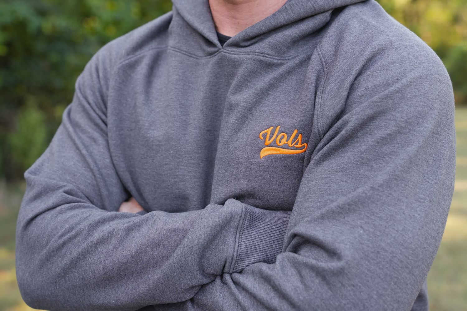 Script Vols Hooded Sweat Shirt, Color: Charcoal, Size: SM